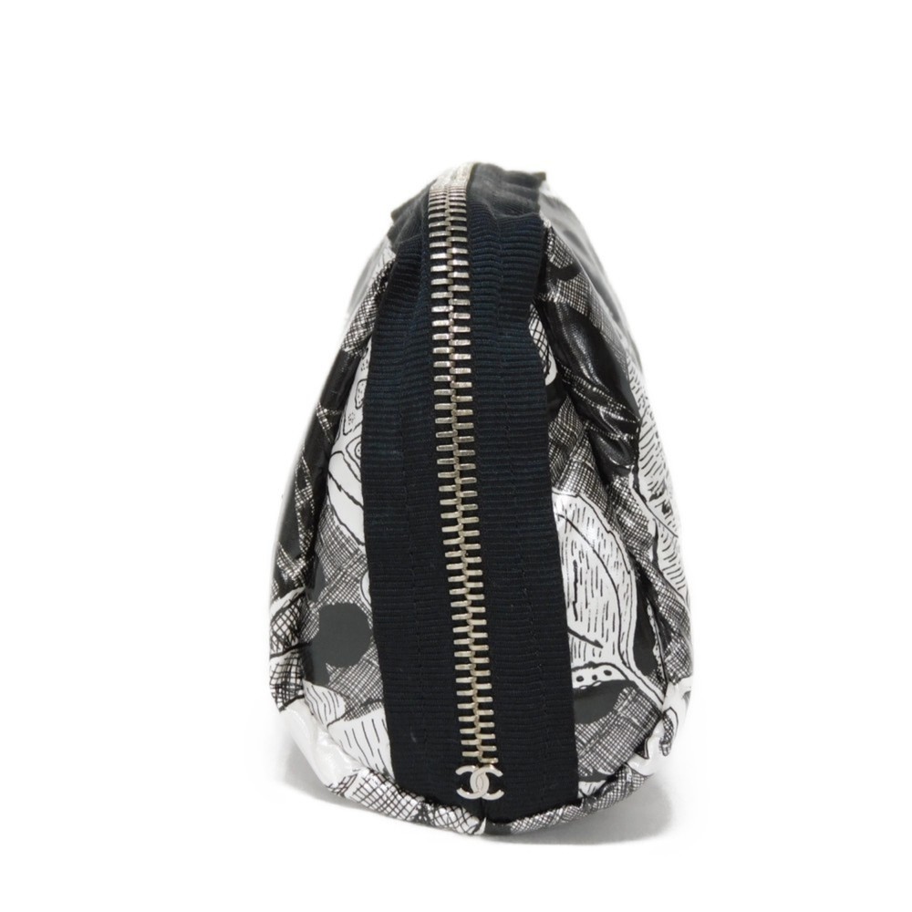 CHANEL Pouch Camellia Tick CC Mark Flower Mini Silver 26th Series Coco Nylon ... - Picture 3 of 16